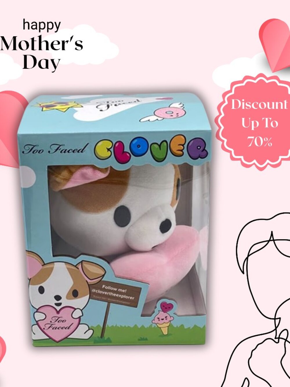 Too Faced Clover Stuffed Plush Puppy Toy LIMITED EDITION - Picture 1 of 6